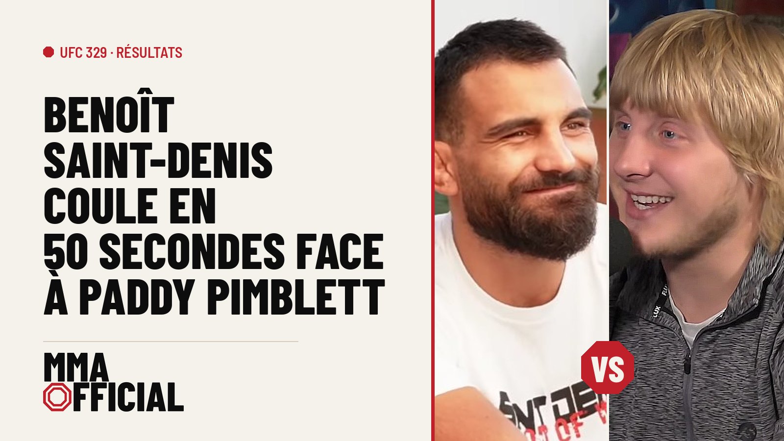 UFC 329 : Benoît Saint-Denis coule en 50 secondes face à Paddy Pimblett