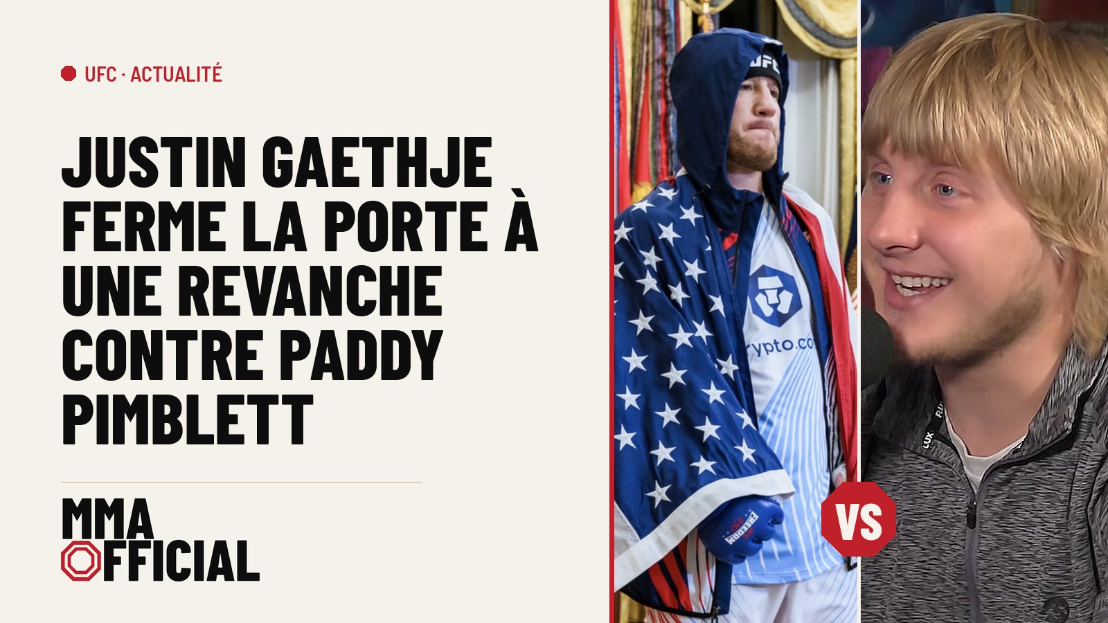 UFC : Justin Gaethje ferme la porte à une revanche contre Paddy Pimblett
