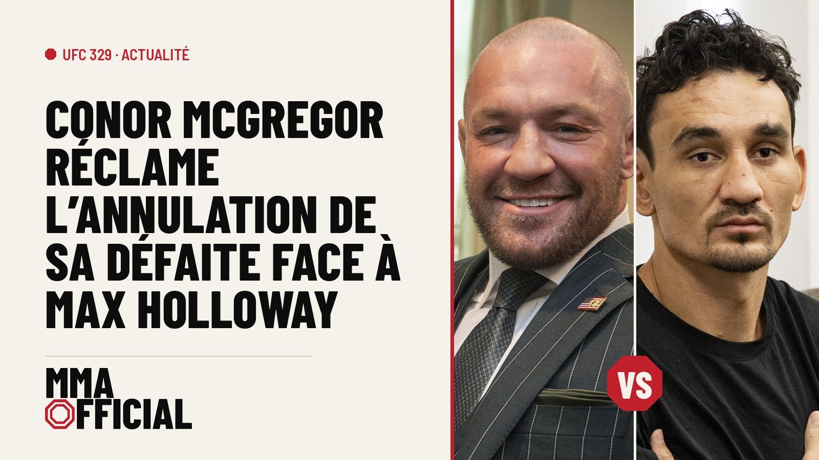 UFC 329 : Conor McGregor réclame l'annulation de sa défaite face à Max Holloway