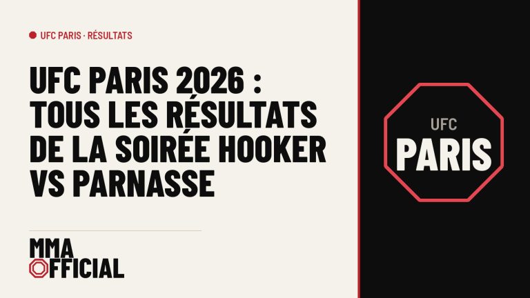 UFC Paris 2026 : tous les résultats de la soirée Hooker vs Parnasse