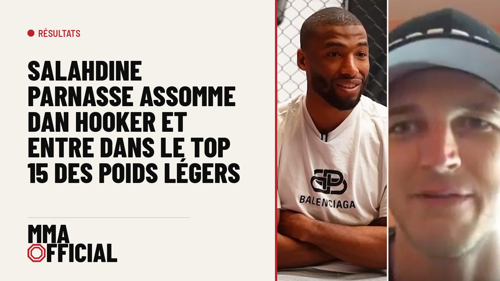 Salahdine Parnasse assomme Dan Hooker et entre dans le top 15 des poids légers
