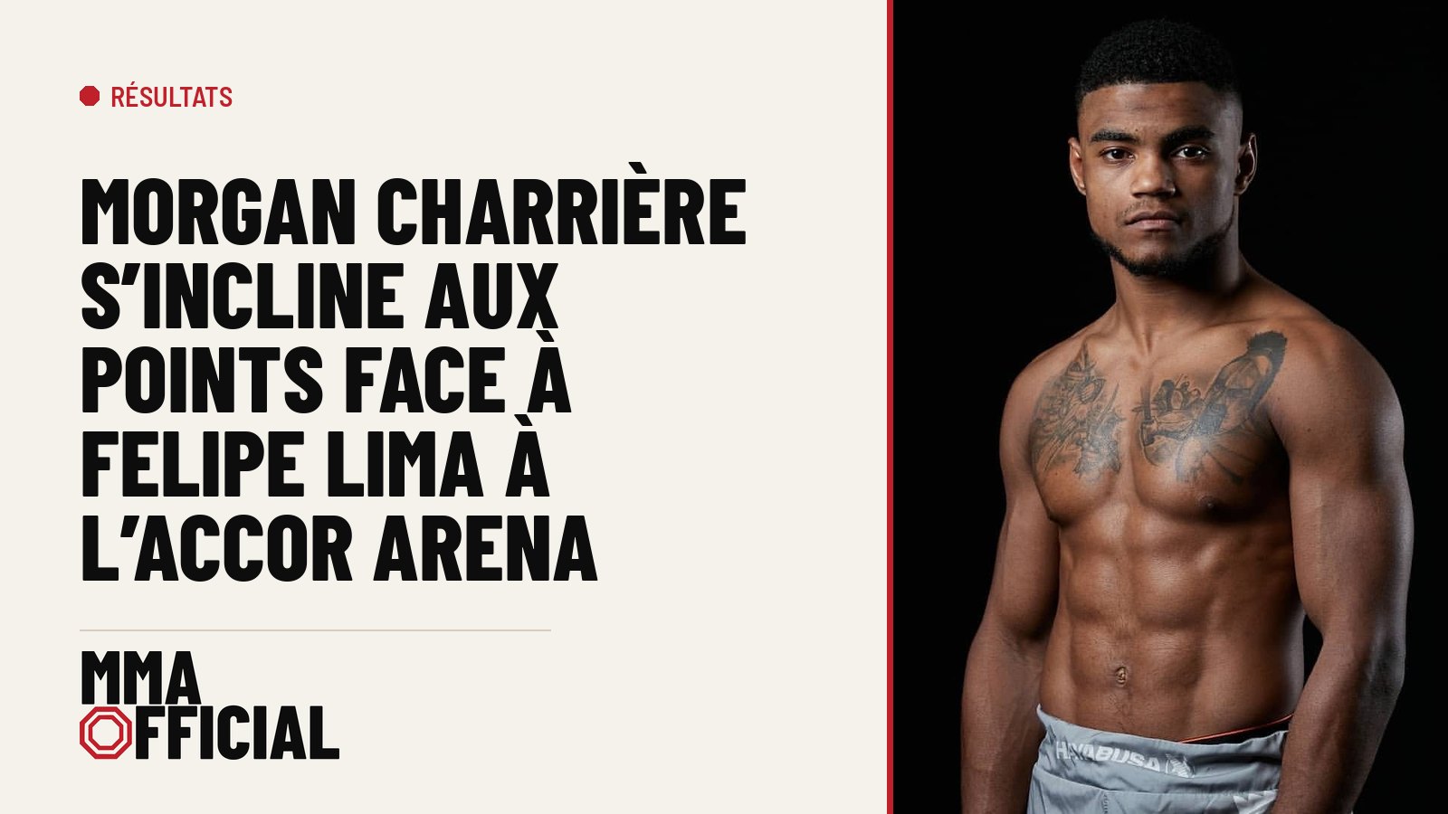 Morgan Charrière s'incline aux points face à Felipe Lima à l'Accor Arena