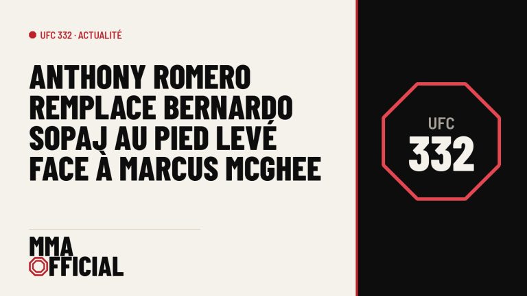 UFC 332 : Anthony Romero remplace Bernardo Sopaj au pied levé face à Marcus McGhee
