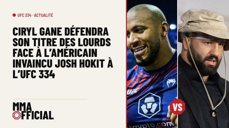 Ciryl Gane défendra son titre des lourds face à l'Américain invaincu Josh Hokit à l'UFC 334