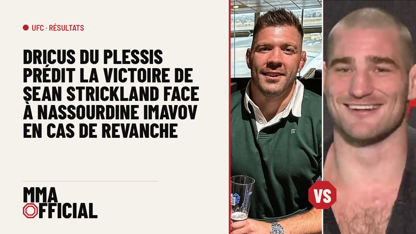 UFC : Dricus Du Plessis prédit la victoire de Sean Strickland face à Nassourdine Imavov en cas de revanche