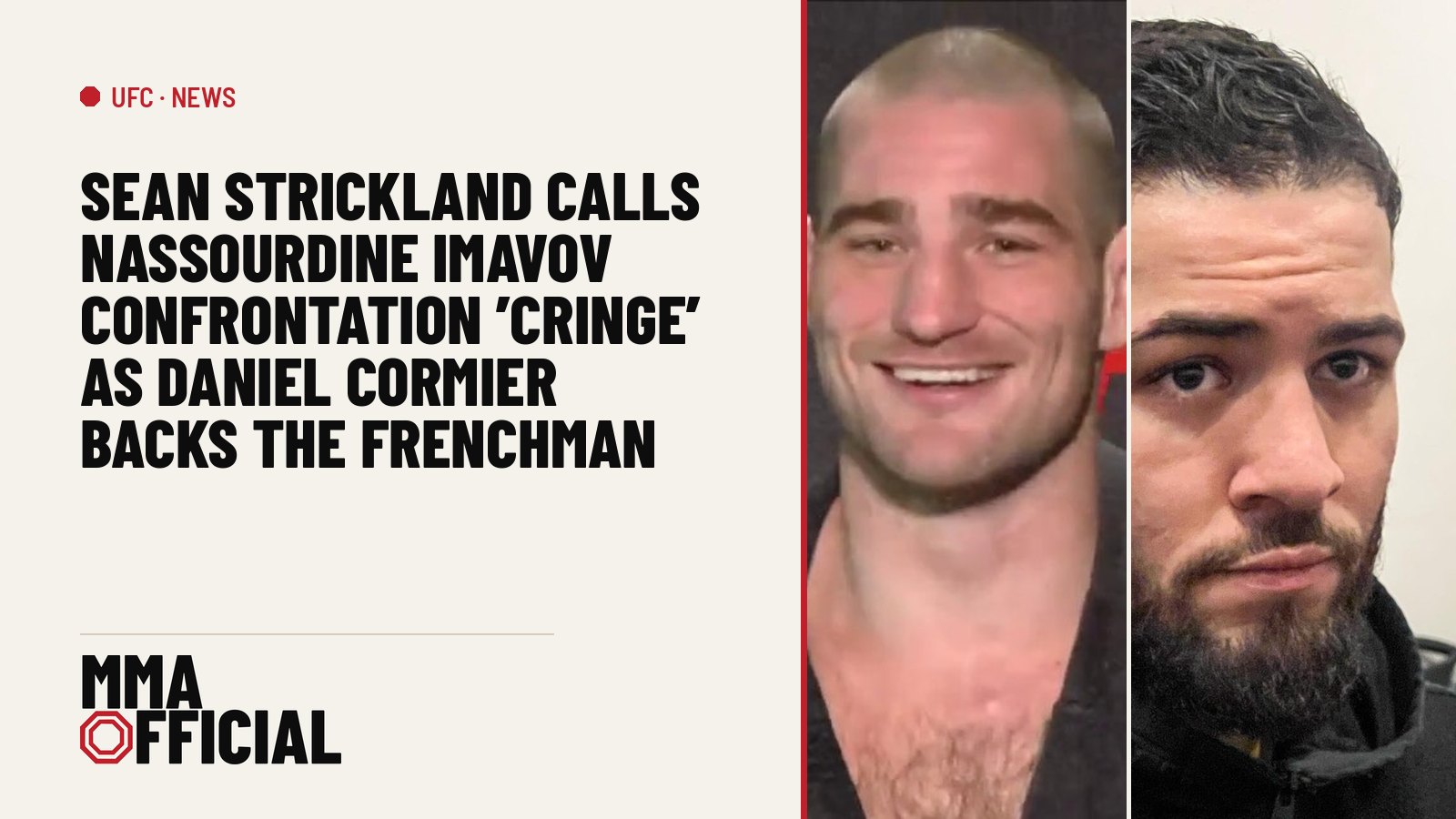 Sean Strickland Calls Nassourdine Imavov Confrontation 'Cringe' as Daniel Cormier Backs the Frenchman