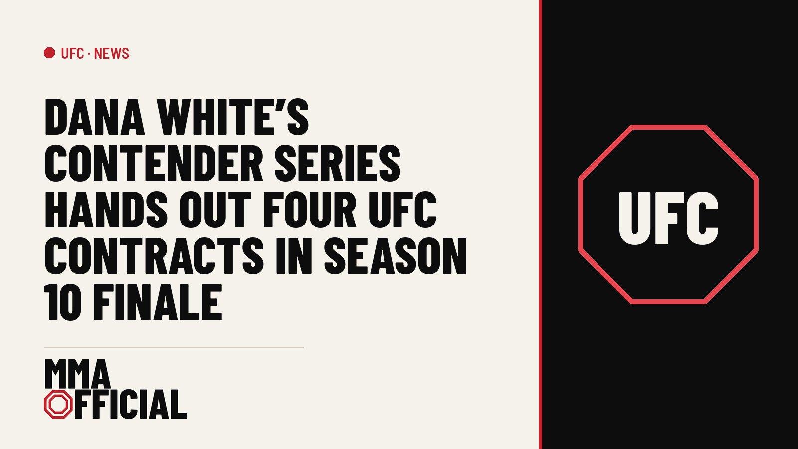 Dana White's Contender Series Hands Out Four UFC Contracts in Season 10 Finale