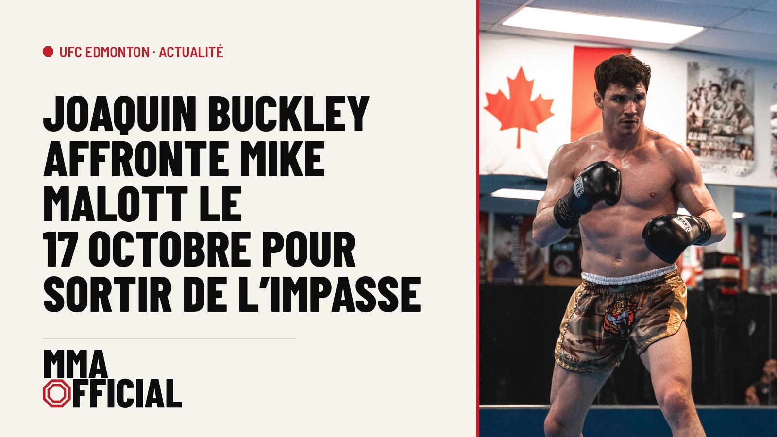 UFC Edmonton : Joaquin Buckley affronte Mike Malott le 17 octobre pour sortir de l'impasse