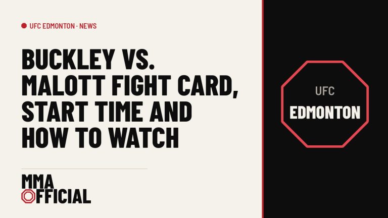 UFC Edmonton: Buckley vs. Malott Fight Card, Start Time and How to Watch