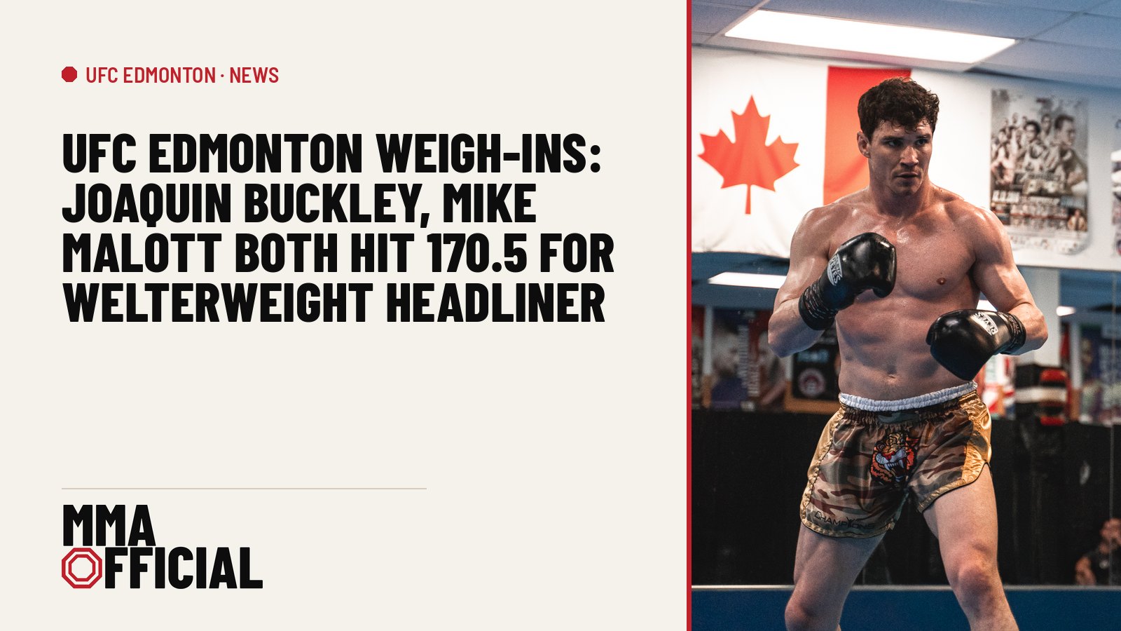 UFC Edmonton Weigh-Ins: Joaquin Buckley, Mike Malott Both Hit 170.5 for Welterweight Headliner