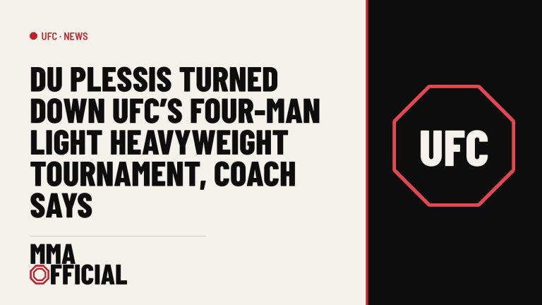 Du Plessis Turned Down UFC's Four-Man Light Heavyweight Tournament, Coach Says