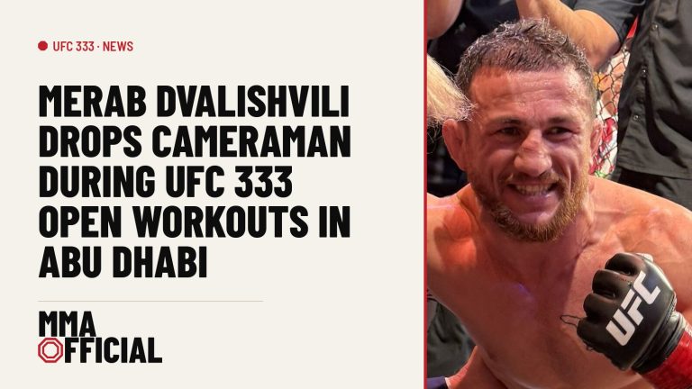 Merab Dvalishvili Drops Cameraman During UFC 333 Open Workouts in Abu Dhabi