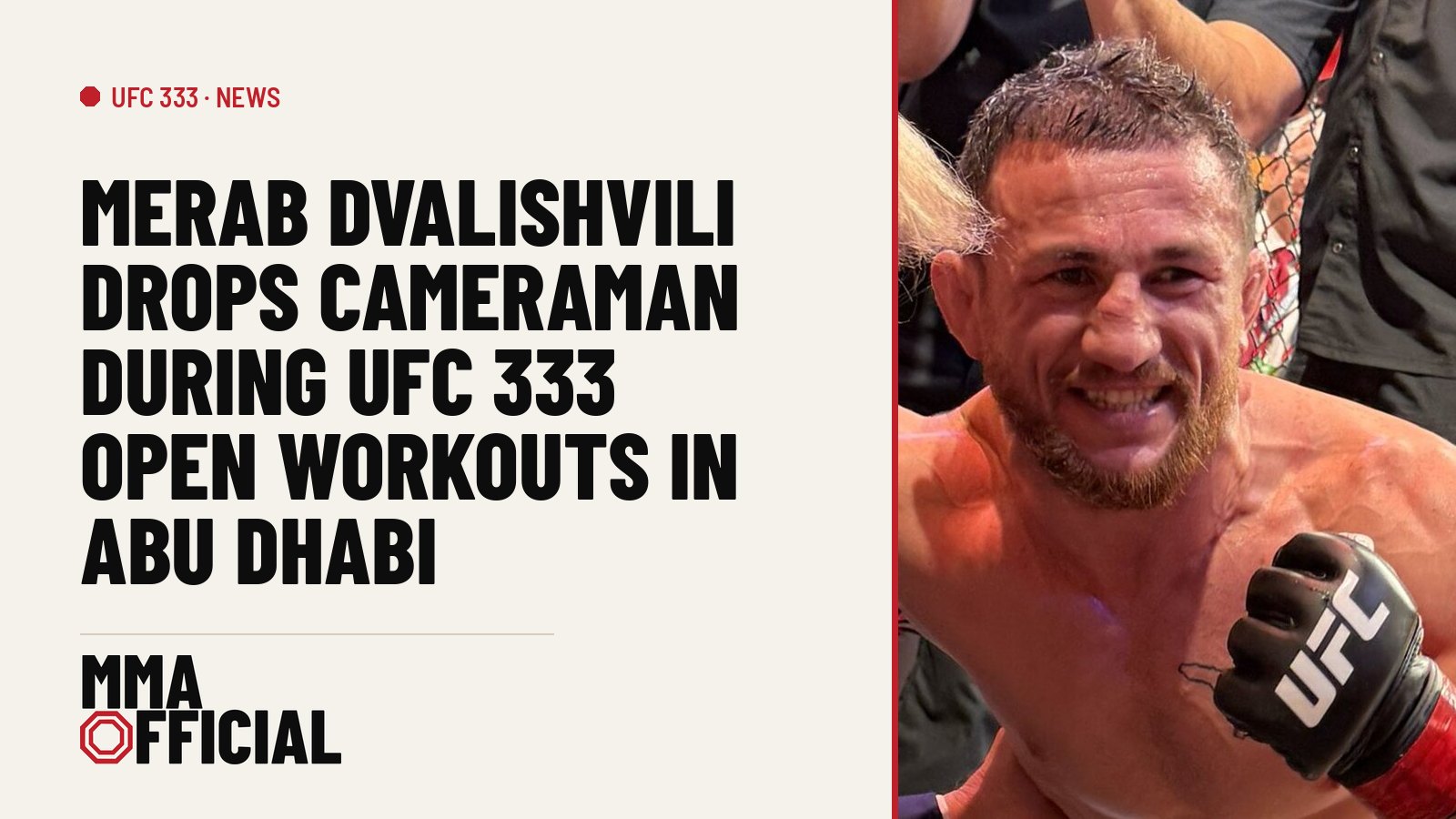 Merab Dvalishvili Drops Cameraman During UFC 333 Open Workouts in Abu Dhabi