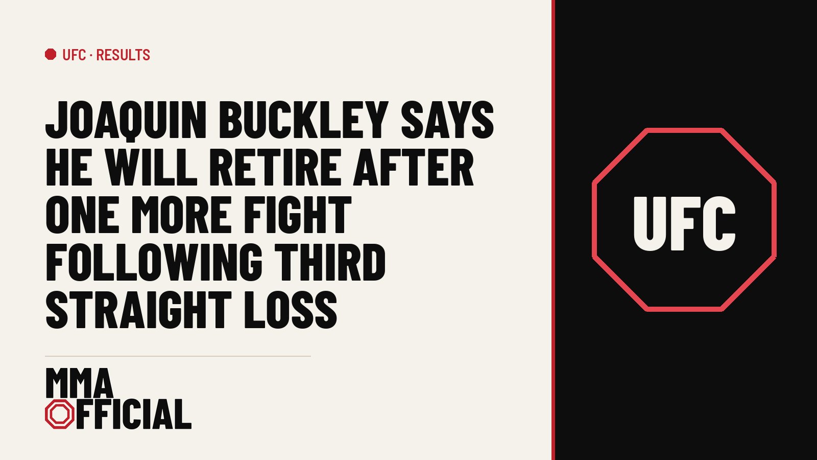 Joaquin Buckley Says He Will Retire After One More Fight Following Third Straight Loss
