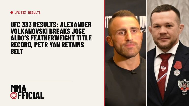 UFC 333 Results: Alexander Volkanovski Breaks Jose Aldo's Featherweight Title Record, Petr Yan Retains Belt