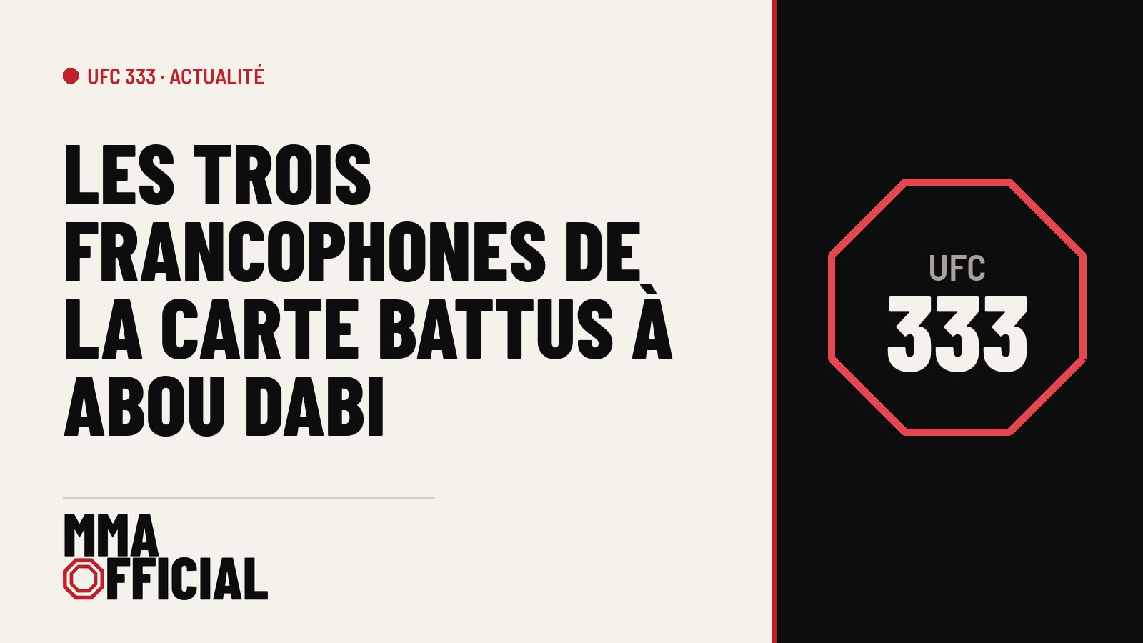 UFC 333 : les trois francophones de la carte battus à Abou Dabi