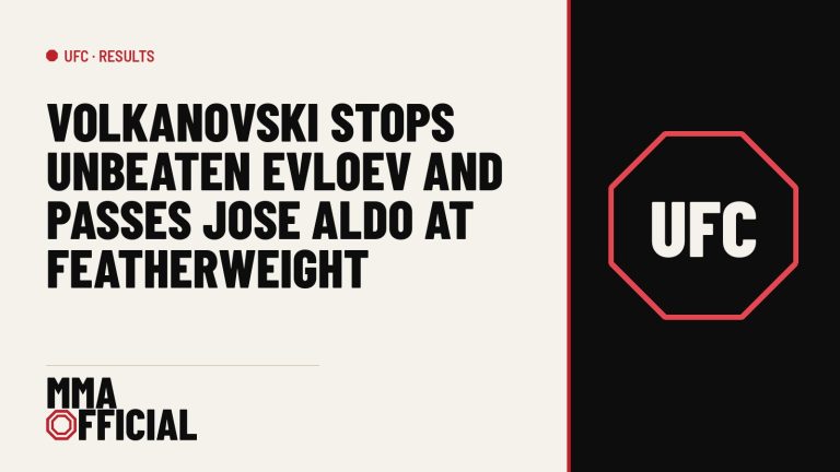 Volkanovski Stops Unbeaten Evloev and Passes Jose Aldo at Featherweight