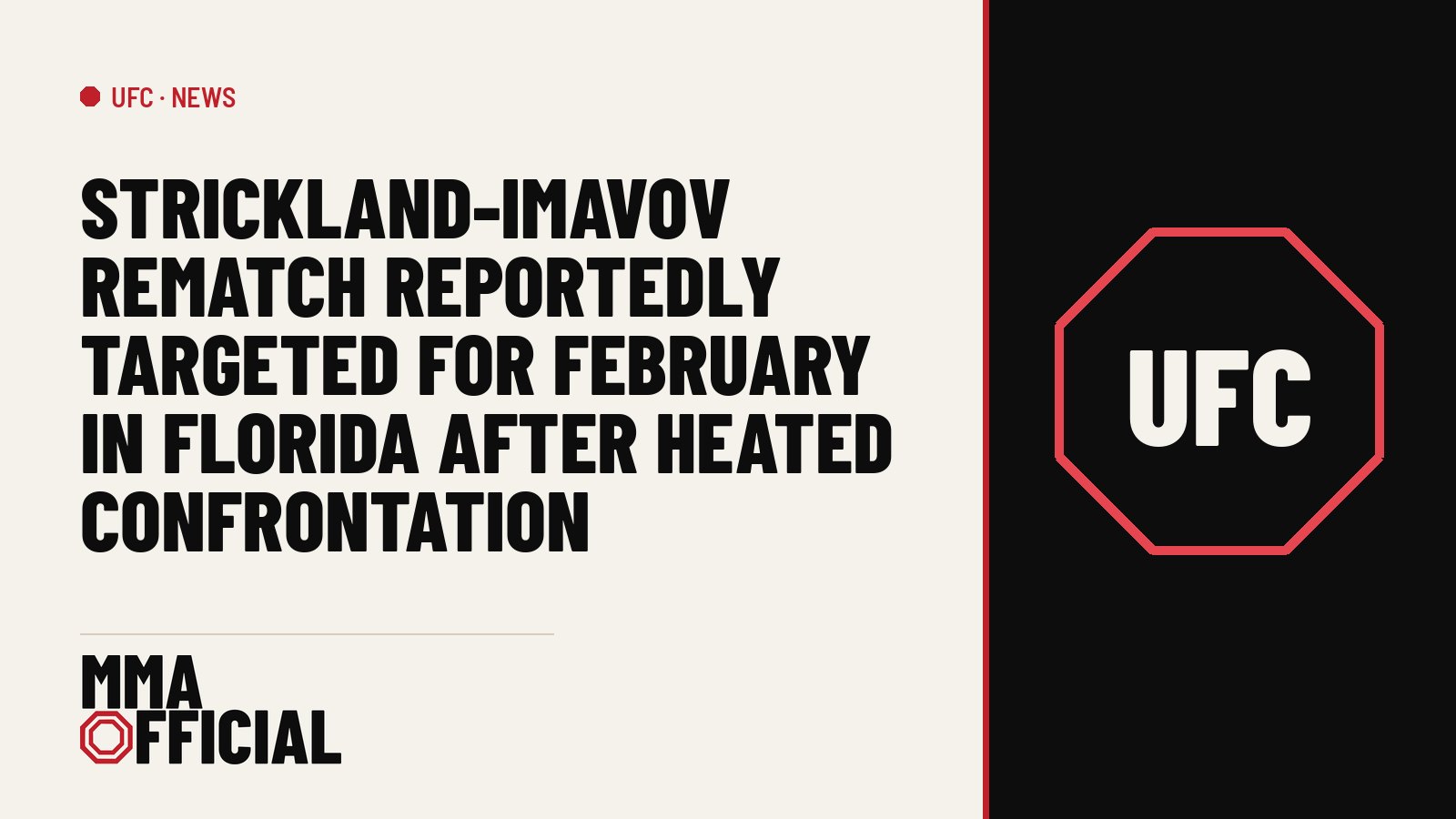 Strickland-Imavov Rematch Reportedly Targeted for February in Florida After Heated Confrontation