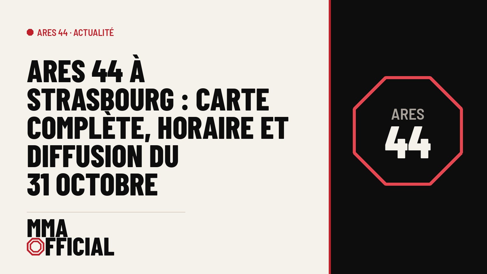 ARES 44 à Strasbourg : carte complète, horaire et diffusion du 31 octobre