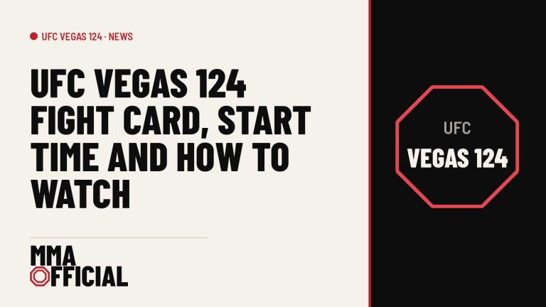 UFC Vegas 124 Fight Card, Start Time and How to Watch