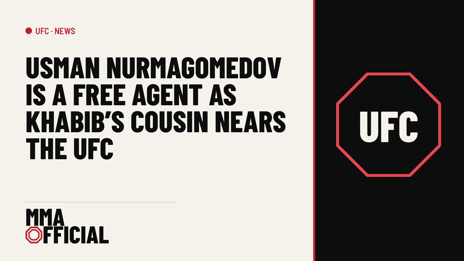 Usman Nurmagomedov Is a Free Agent as Khabib's Cousin Nears the UFC