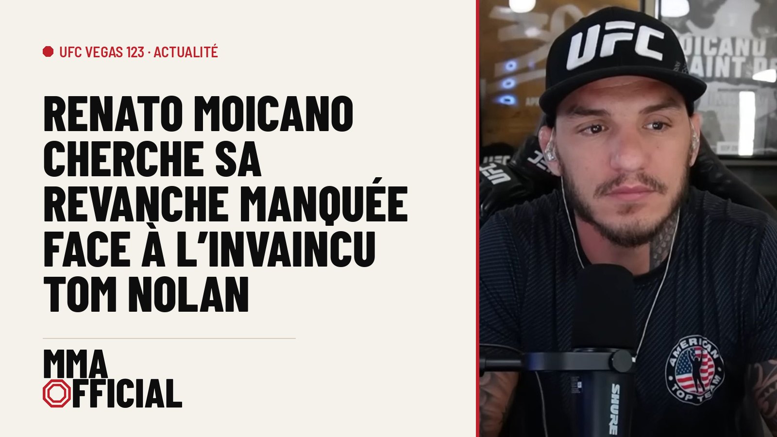 UFC Vegas 123 : Renato Moicano cherche sa revanche manquée face à l'invaincu Tom Nolan